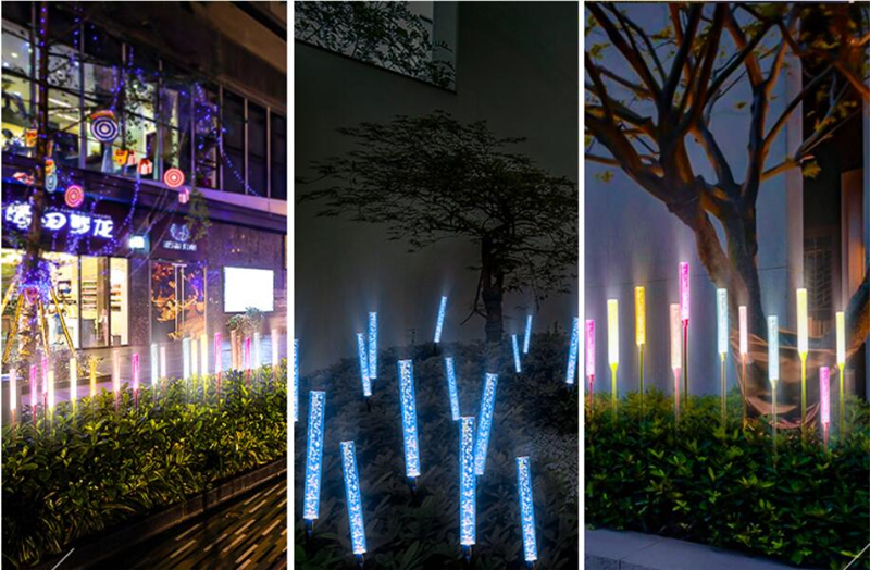 太阳能气泡棒LED芦苇灯应用