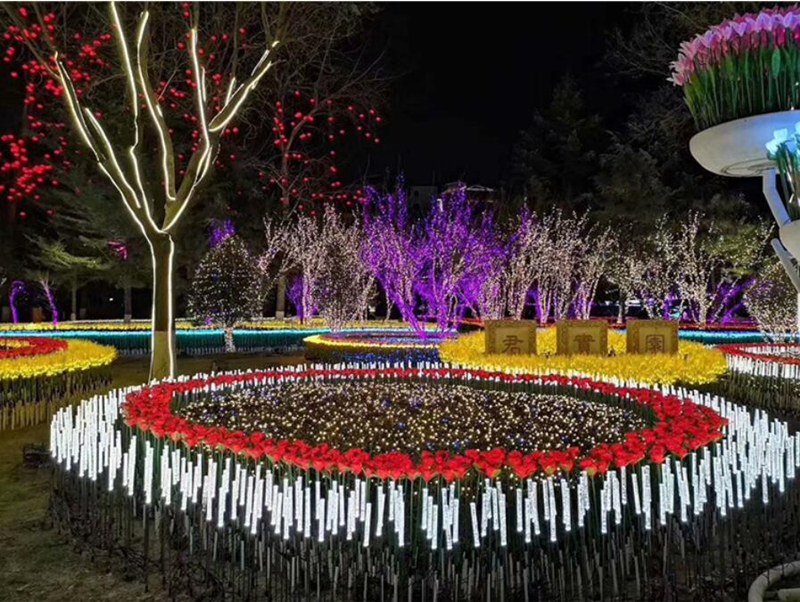 户外LED芦苇灯夜景效果