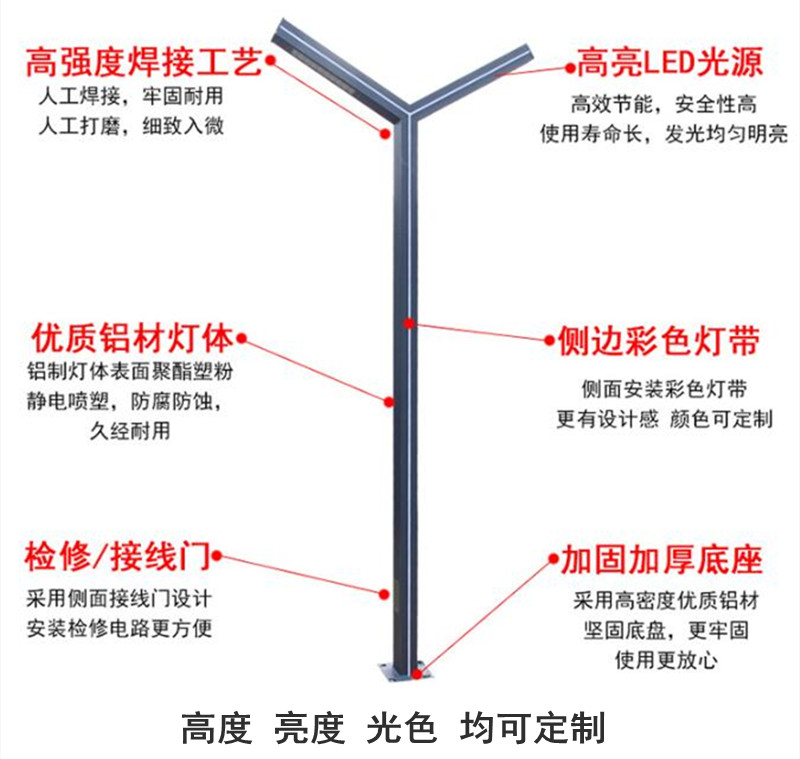 Y字简约款现代庭院灯结构分析